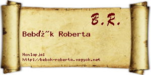 Bebők Roberta névjegykártya
